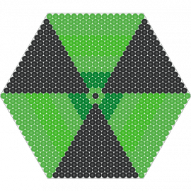 Radioactive symbol - radioactive,sign,symbol,caution,warning,toxic,hexagon,green,black