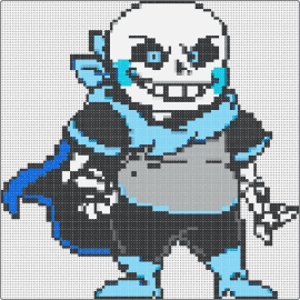 blueberry sans battle sprite - black,gray,light blue