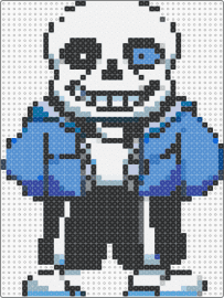 sans battle sprite colored /w blue eye - black,white,light blue,purple