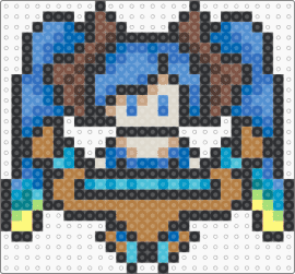 League of Legends - Sona Sprite - sona,legend of zelda,video game,character,blue,tan