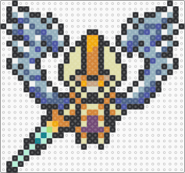 League of Legends - Kayle Sprite - black,yellow,light blue,blue,colorful