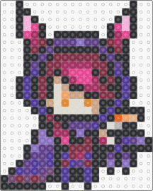 League of Legends - Xayah Sprite - xayah,lol,league of legends,character,video game,cloak,purple,pink