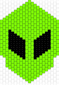 Alien Head - alien,martian,head,extraterrestrial,simple,black,green