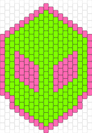 Pink Martian V02 - alien,martian,head,extraterrestrial,simple,pink,green