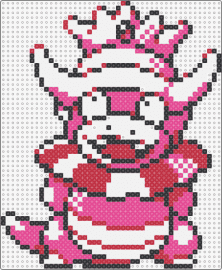 Slowking Perler - slowking,pokemon,character,gaming,evolution,slowpoke,pink,white