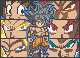 Goku Transformations - goku,dragon ball z,character,panel,tapestry,anime,tv show,gray,orange,red,yellow,tan