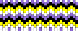 Non-Binary multi-stitch pattern - nonbinary,pride,zig zag,cuff,purple,yellow,white