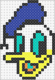 Heba - donald duck,disney,character,head,beak,yellow,blue,teal