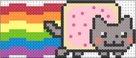 HUGE nyan cat perler pattern/rainbow!! - nyan cat,poptart,meme,rainbow,colorful,pink,gray