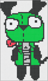 Gir - gir,invader zim,character,costume,derpy,cartoon,tv show,cuff,green