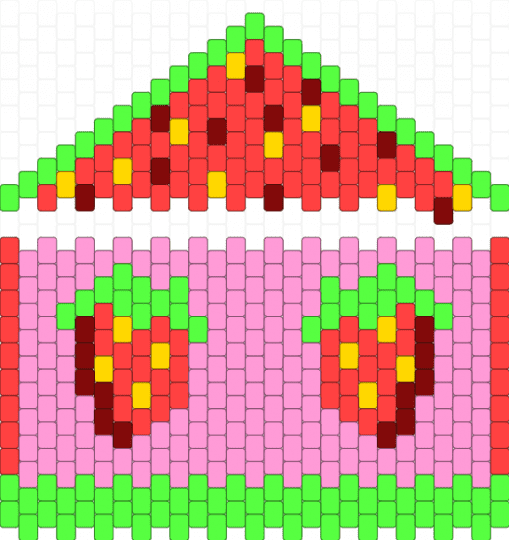 Strawberry bag - green,red,pink