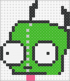 Gir’s head - gir,invader zim,head,character,derpy,cartoon,tv show,green,white