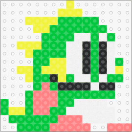 Bubblun (Bub) from Bubble Bobble - bubblun,bubble bobble,bub,character,dinosaur,cute,retro,arcade,video game,green,yellow,white,pink