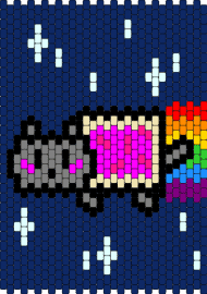 Passion Project panel 1 First draft - nyan cat,sky,panel,meme,stars,blue,pink