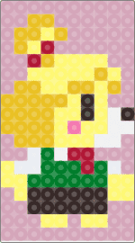 isabelle 2 - isabelle,animal crossing,character,video game,yellow,green,pink