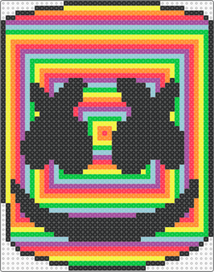 Marshmello Rainbow Trippy Head 1 - orange,green,colorful,marshmello,dj,edm,rainbow,trippy,hypnotic,illusion