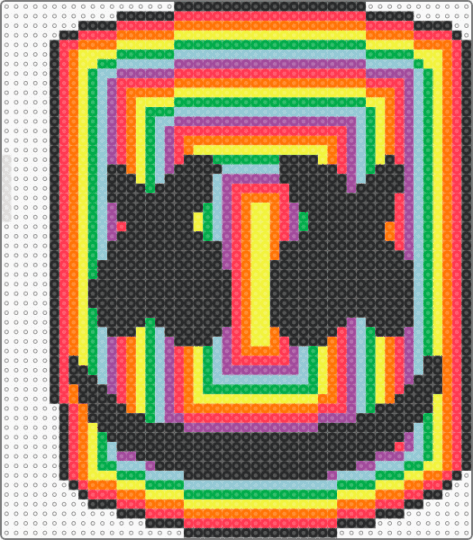 Marshmello Rainbow Trippy Head 2 - red,yellow,light blue,colorful,marshmello,dj,edm,trippy,psychedelic,illusion,rainbow