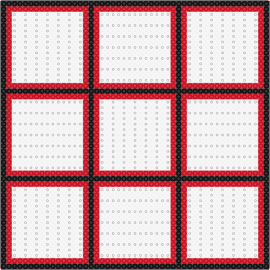 tic-tac-toe board - tictactoe,grid,geometric,board,squares,game,border,red,white