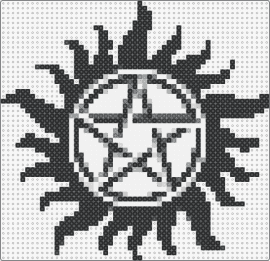 Supernatural - supernatural,logo,star,pentagram,sun,silhouette,tv show,black