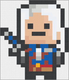 Geralt of Rivia - geralt of rivia,witcher,chibi,character,video game,tv show,white,tan,blue