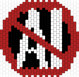 Anti ai - ai,artificial intelligence,symbol,anti,no,logo,red,black,white