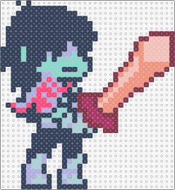 Kris (battle) - kris,deltarune,sword,character,video game,black,pink,orange,teal