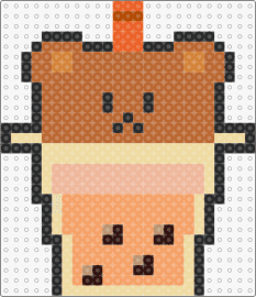 Peach BearBoba - boba,teddy,bear,drink,tea,peach,cute,cup,orange,tan,brown