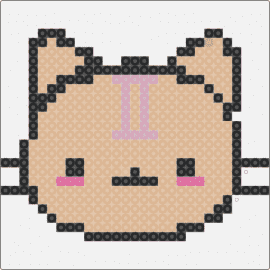 cute gemini cat perler design - cat,gemini,astrology,animal,head,cute,tan