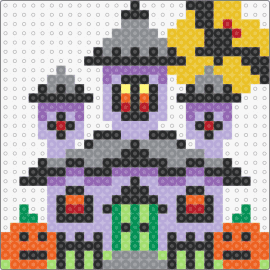 Halloween House - house,halloween,pumpkins,spooky,gate,purple,orange,green