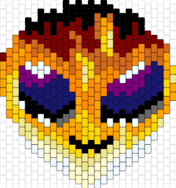 Fire alien!! - alien,fiery,extraterrestrial,face,head,charm,spooky,yellow,orange,purple