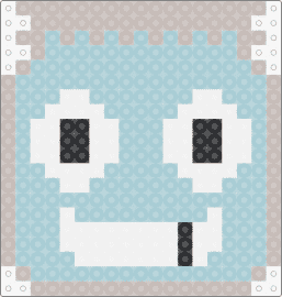 finn headshot dandys world - finn,dandys world,character,head,blush,video game,horror,light blue,white,beige