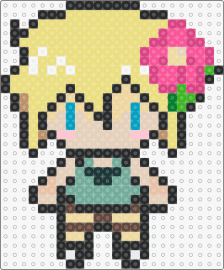 basil from omori - basil,omori,chibi,flower,character,video game,blonde,yellow,beige,pink