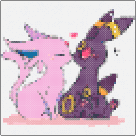 Loveeee - umbreon,espeon,pokemon,kiss,love,affection,gaming,purple,pink