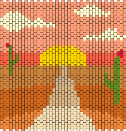 Desert Sunset - desert,sunset,landscape,nature,cactus,panel,pink,tan