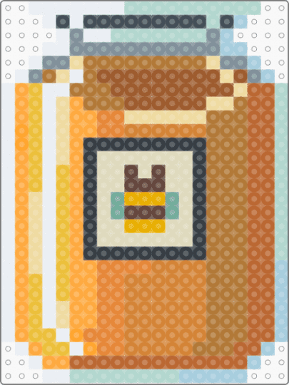 Honey Jar - light blue,orange,beige,tan