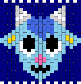 sherb acnh - sherb,animal crossing,goat,character,head,panel,video game,blue,light blue