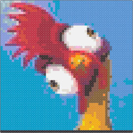 Chicken perler - chicken,moana,rooster,goofy,movie,disney,animated,cartoon,feathered,comedy,blue,