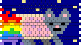 ugly Nyan cat (I really tried :( ) - nyan cat,meme,cuff,panel,blue,gray,pink