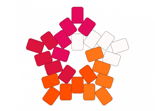 WLW Swirl Star - lesbian, lgbtq, orange, pride, red