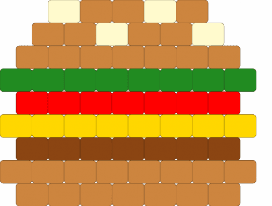 Burger Flat Charm - orange,cheeseburger