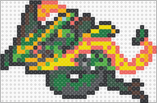 (0384) mega Rayquaza - gray,red,green,rayquaza,pokemon,pokmon sprite,sprite