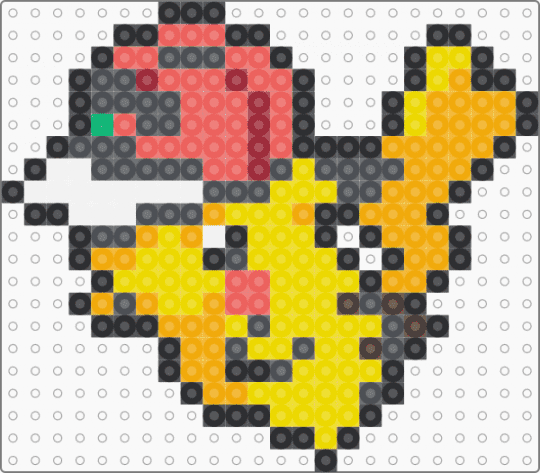 (0025) world cap Pikachu - yellow,orange,gray,red,pikachu,pokemon,sprite,pokemon sprite