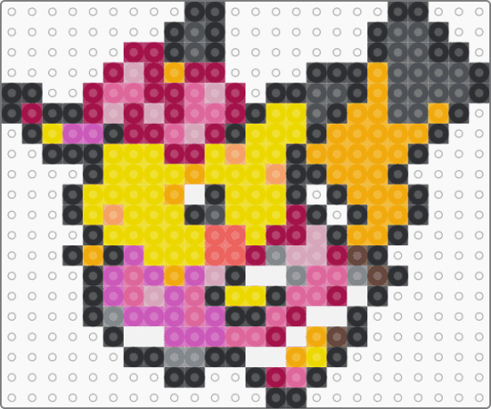 (0025) Pop Star Pikachu - pink,orange,yellow,pikachu,pokemon,sprite,pokmon sprite