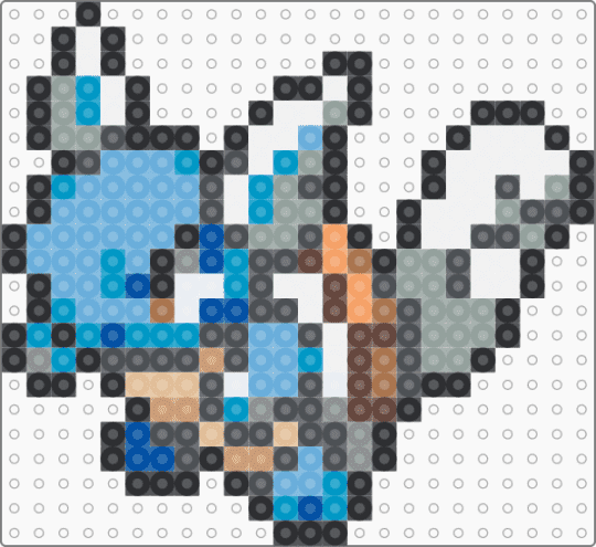 (0008) Wartortle - gray,light blue,wartortle,pokemon