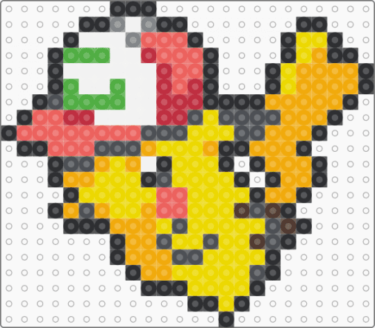 (0025) partner cap Pikachu - yellow,orange,gray,red,pikachu,pokemon,sprite,pokmon sprite