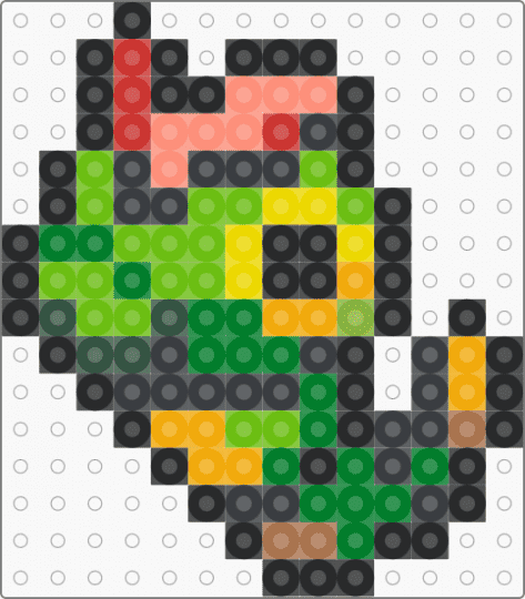 (0010) caterpie - black,orange,green,caterpie,pokemon