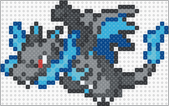 (0006) Mega Charizard X - gray,blue,light blue,purple,charizard,pokemon