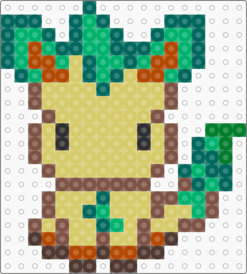 Leafeon mini - teal,green,tan,yellow,leafeon,eevee