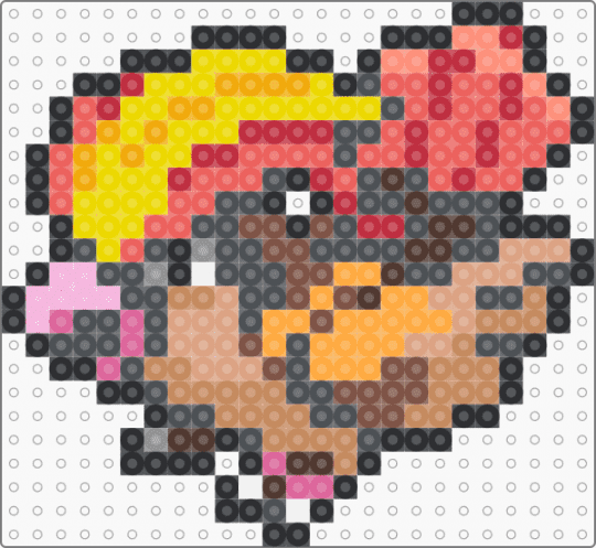 (0018) Pidgeot alt - colorful, gray, orange, pidgeot, pokemon, pokmon sprite, red, sprite