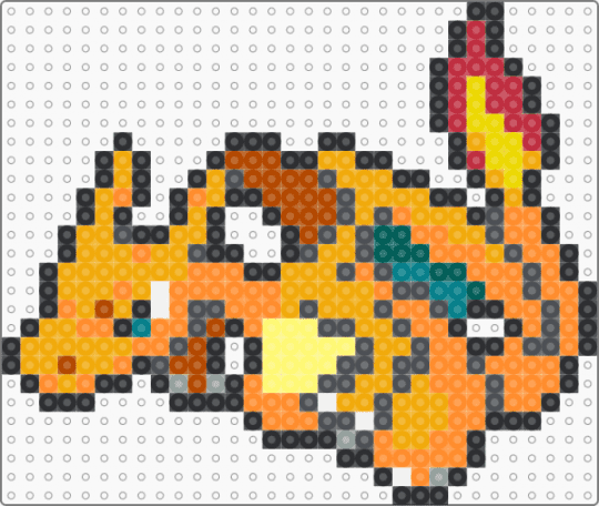 (0006) Charizard alt - charizard, gray, orange, pokemon, pokmon sprite, sprite